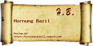 Hornung Bazil névjegykártya